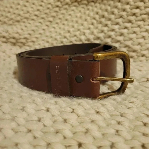Carhartt Journeyman Belt Brown Cowhide Leather Size 46 Mens - Picture 2 of 8